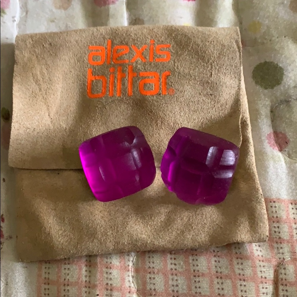 Alexis Bittar orchid clip on Earrings